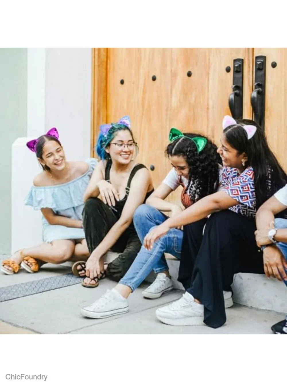 Sequin Cat Ear Headbands - Pack of 12 Party Hair Accessories for Women Cosplay